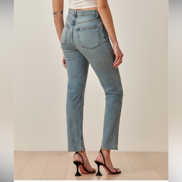 Reformation Liza High Straight Jeans in Ibiza Wash - Picture 3 of 6